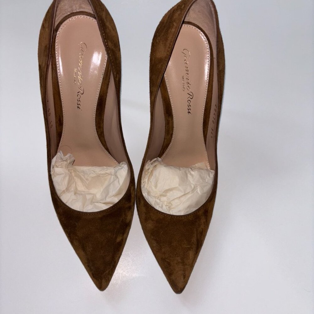 GIANVITO ROSSI Suede Heels tera/brown 105 Full Set- Size 6.5 - Picture 8 of 10